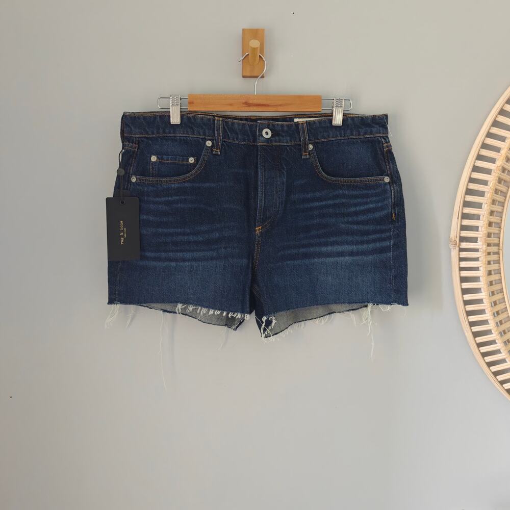 NWT Rag & Bone Dre Low Rise Denim Shorts 31 Cambria Raw Hem Button Fly
